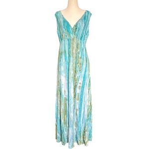EUC River Tie Dye V Neck Maxi Dress